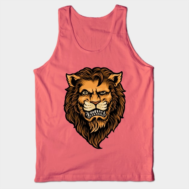 Lion head angry Tank Top by Mako Design 